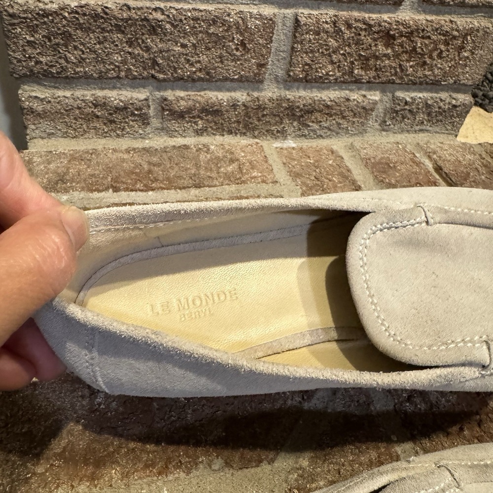 Le Monde Beryl Lo Boy Suede Loafer Women's Gray Size 38 #246 - Picture 14 of 16